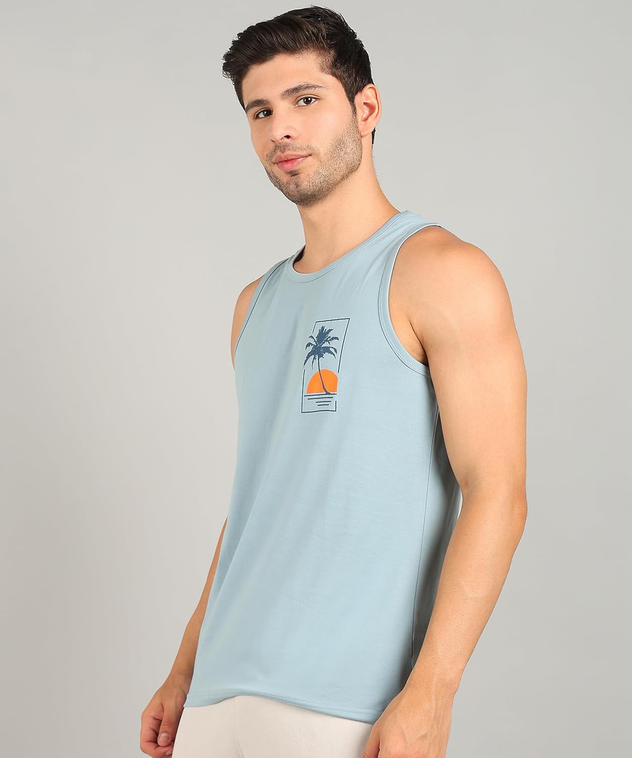 Alan Jones Clothing Men's Cotton Sleeveless Regular Fit T-Shirt-3
