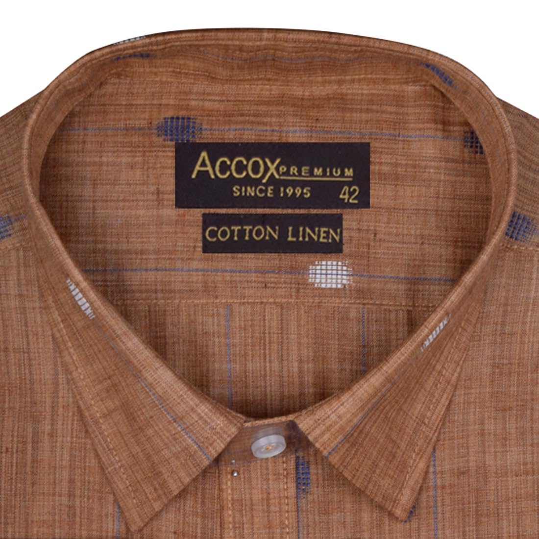 ACCOX Men's Breathable Cotton Linen Long Sleeves Regular Fit Printed Formal Shirt for Men (O_GCR349)