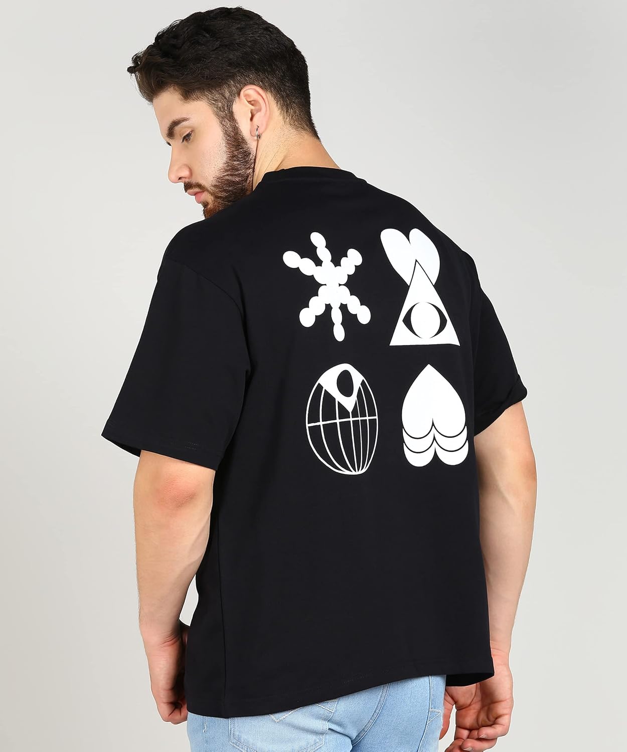 Alan Jones Clothing Men's Printed Premium Heavy Gauge Cotton Oversized T-Shirt-4