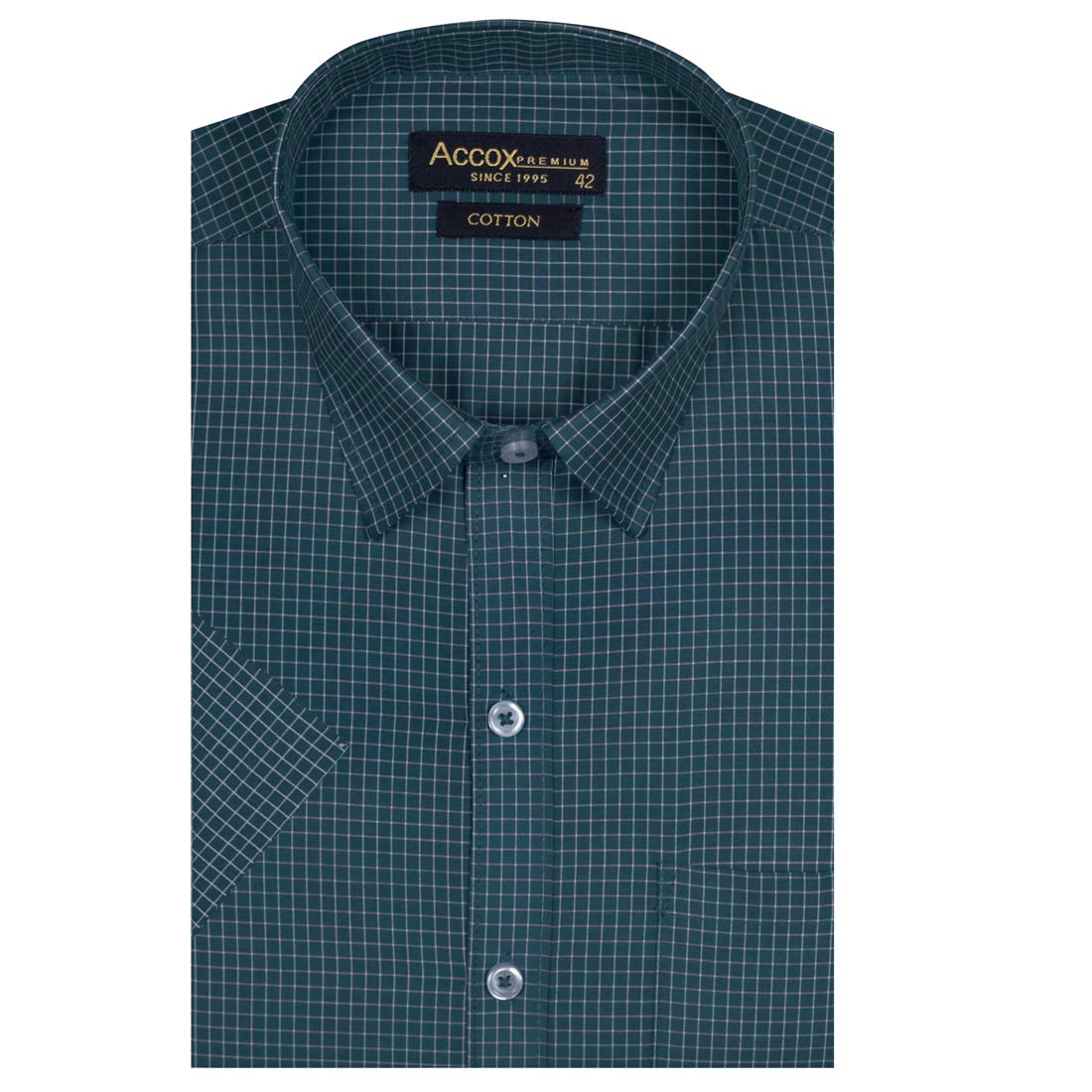Accox Men's Cotton Checkered Formal Shirt (B08HYYWX93)