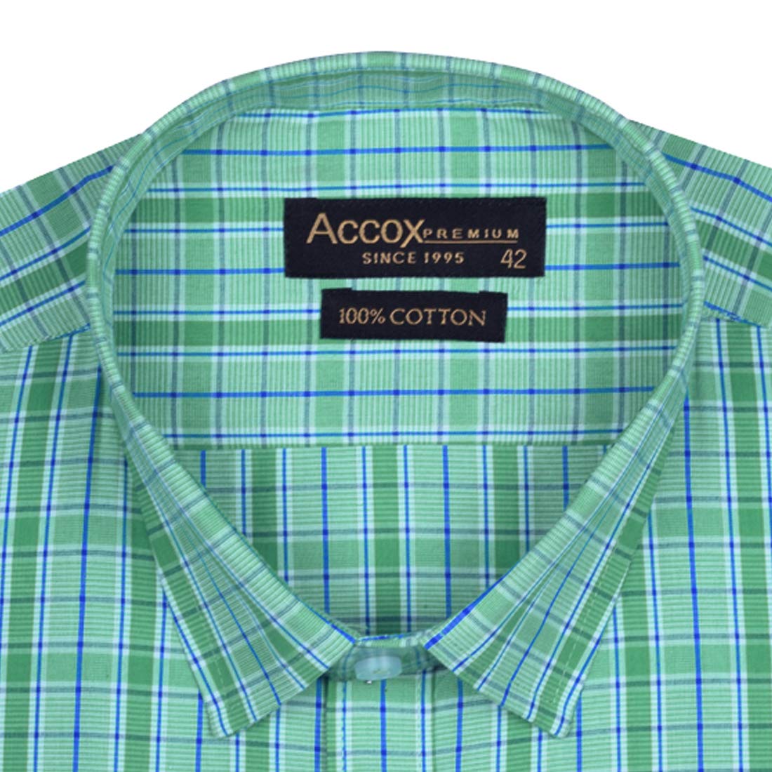 Accox Men's Cotton Checkered Formal Shirt (B08KGFGXX5)
