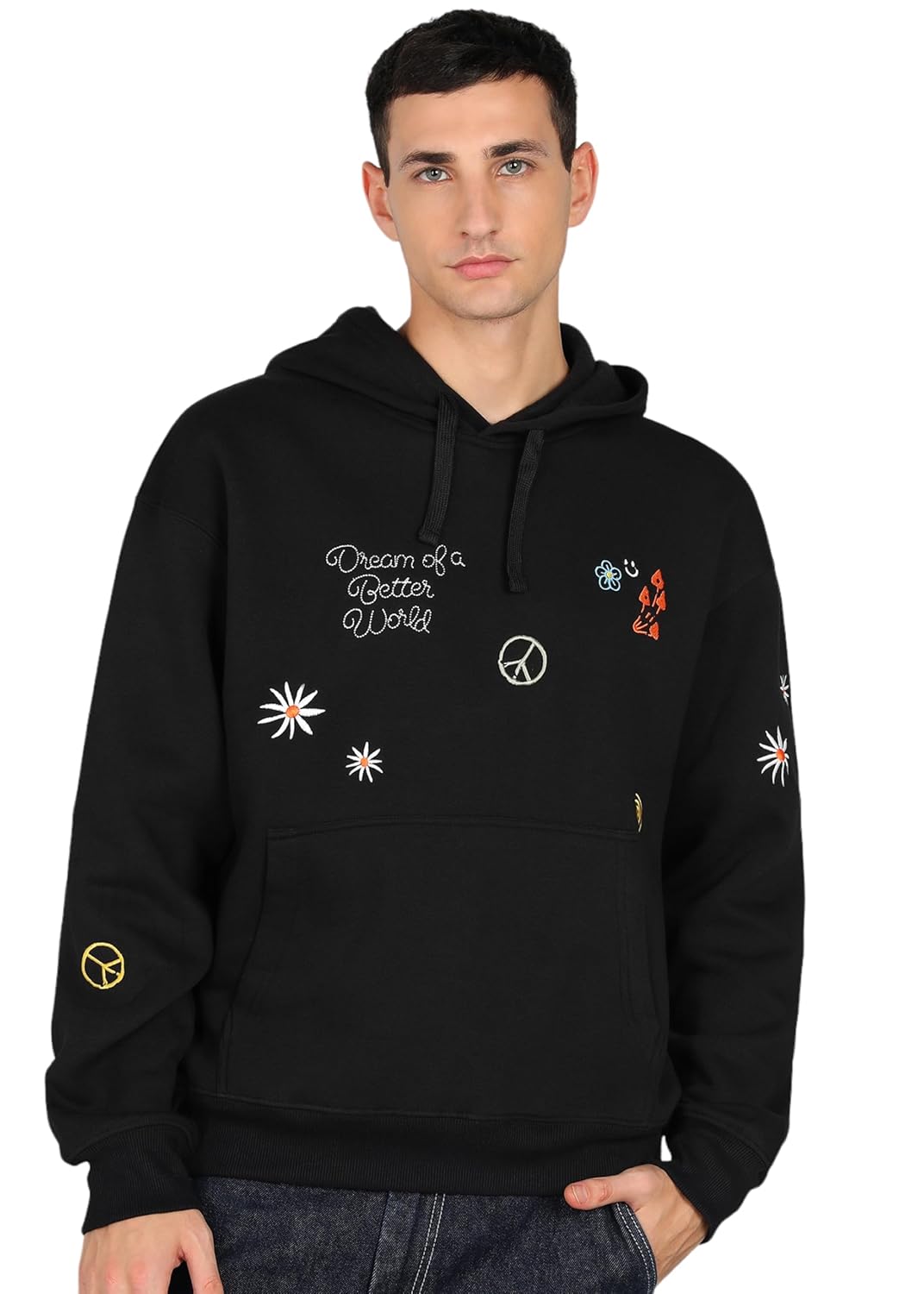 Buy Online Alan Jones Clothing Cotton Blend Abstract Print Men's Oversize Hoodies