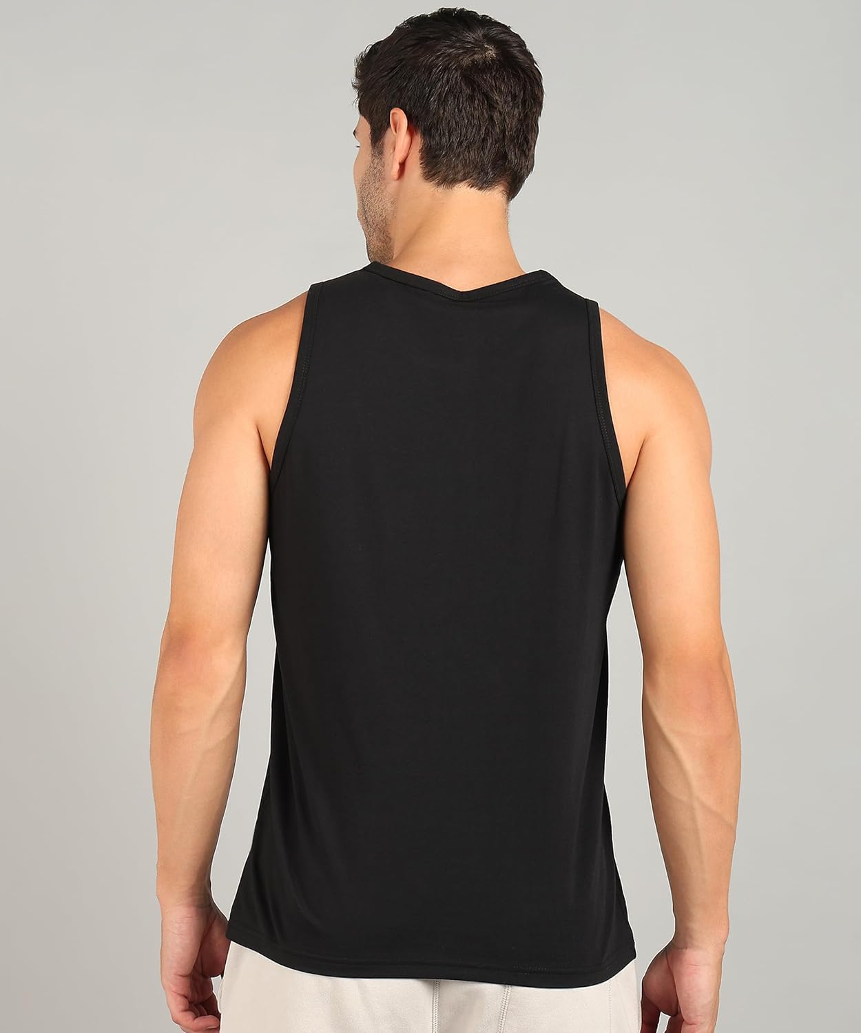 Alan Jones Clothing Men's Solid Cotton Sleeveless Regular Fit T-Shirt-4