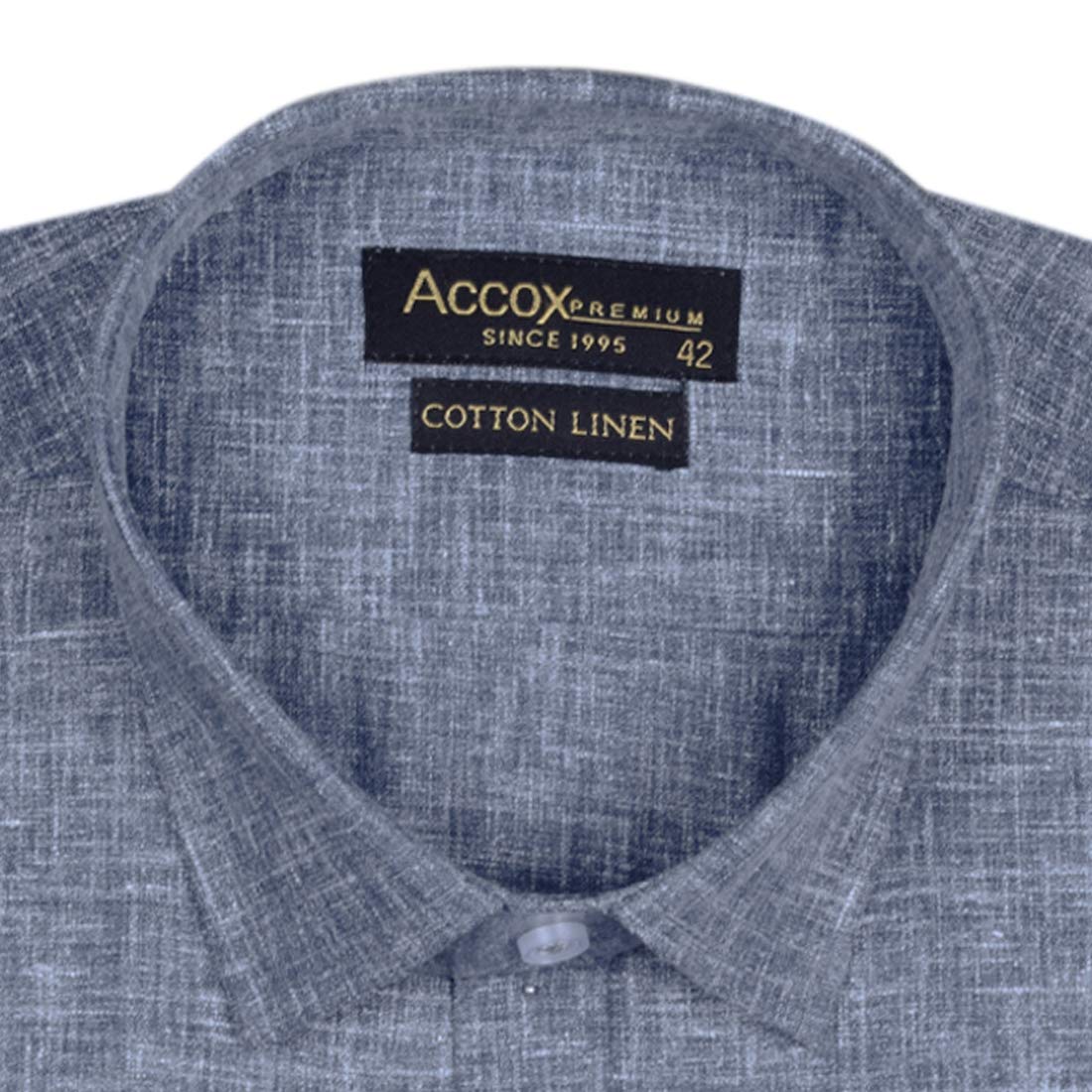ACCOX Men's Half Sleeves Formal Regular Fit Cotton Linen Shirt(GC311)