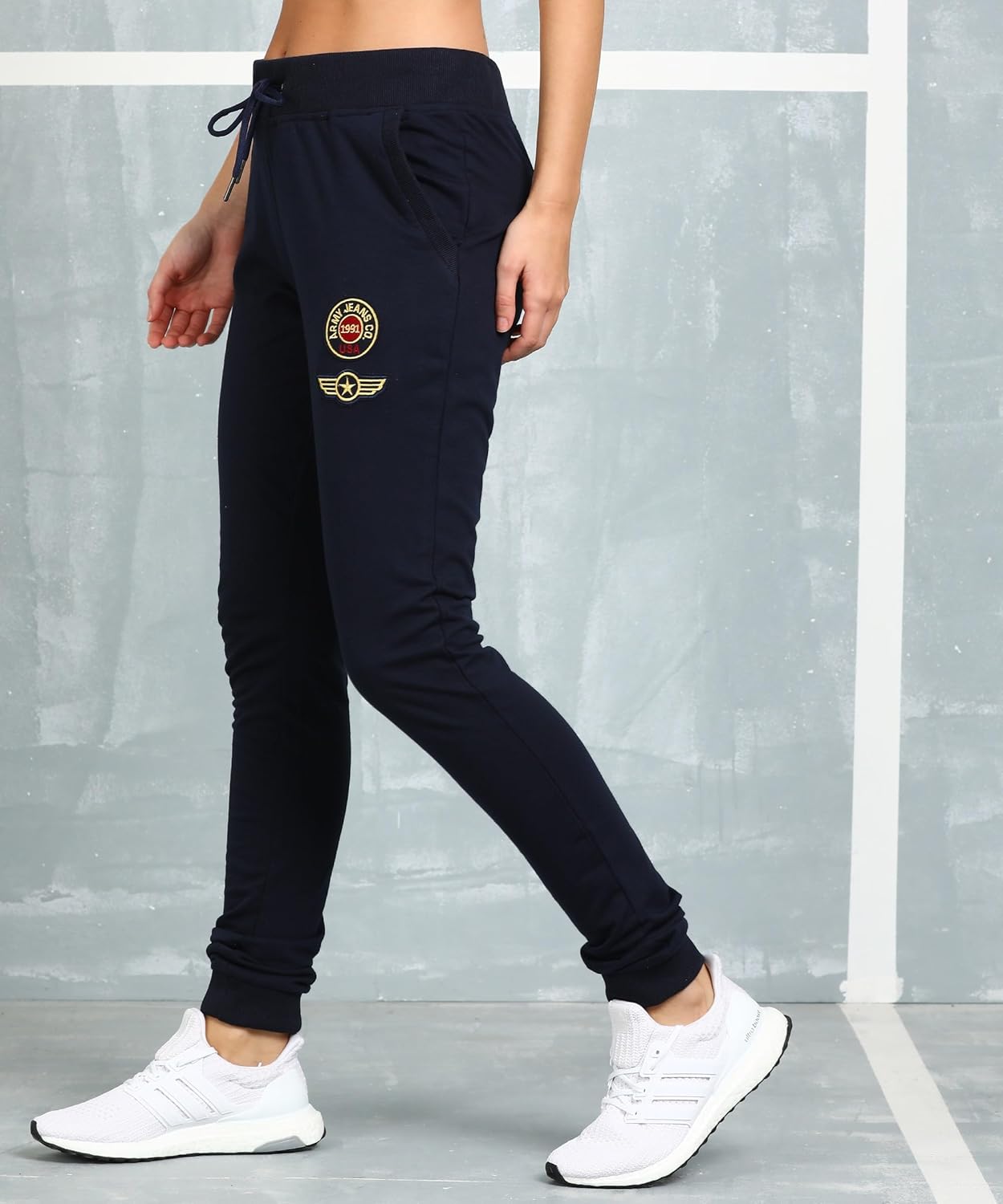 Alan Jones Clothing Women's Slim Fit Embellished Joggers Track Pants