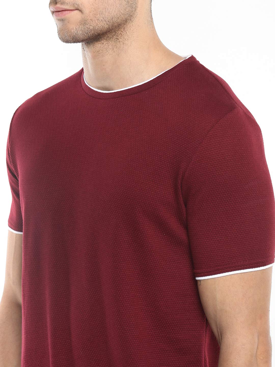 Alan Jones Clothing Men's Double Collar Round Neck Regular Fit T-Shirt-5