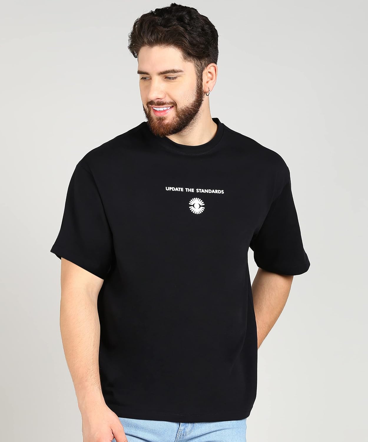 Alan Jones Clothing Men's Printed Premium Heavy Gauge Cotton Oversized T-Shirt-2