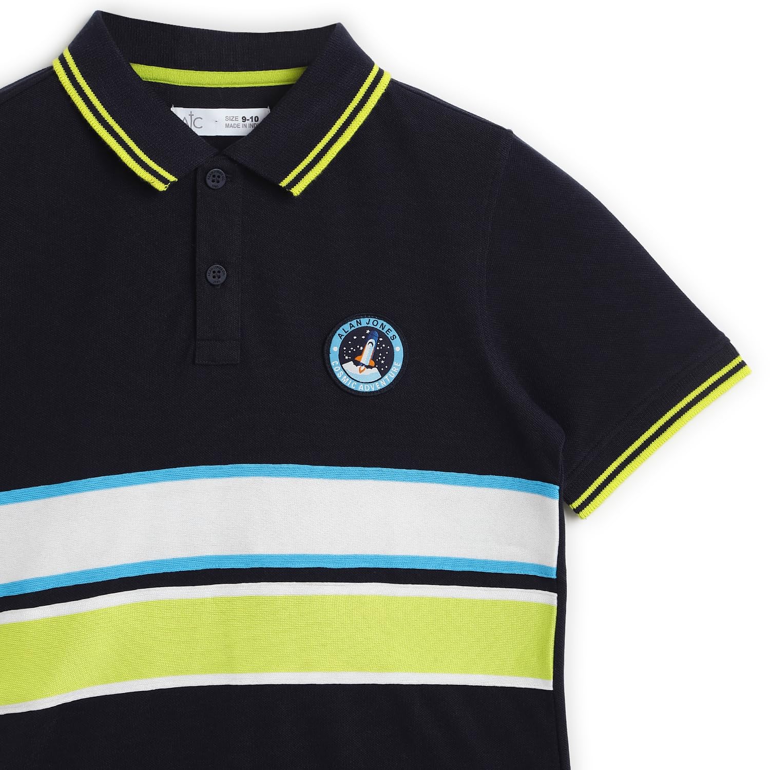 Alan Jones Clothing Striped Regular Fit Polo T-Shirt for Boys-3