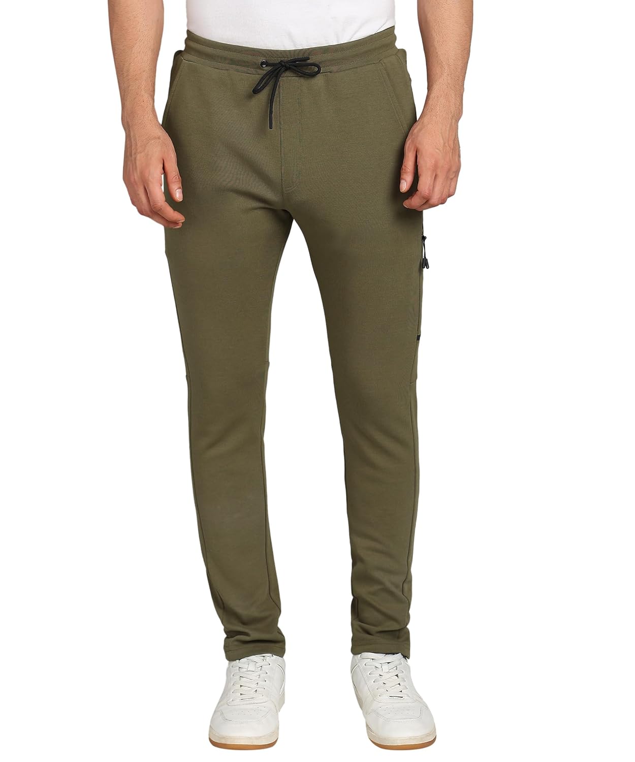Alan Jones Clothing Men's Solid Cotton Blend Regular Trackpant