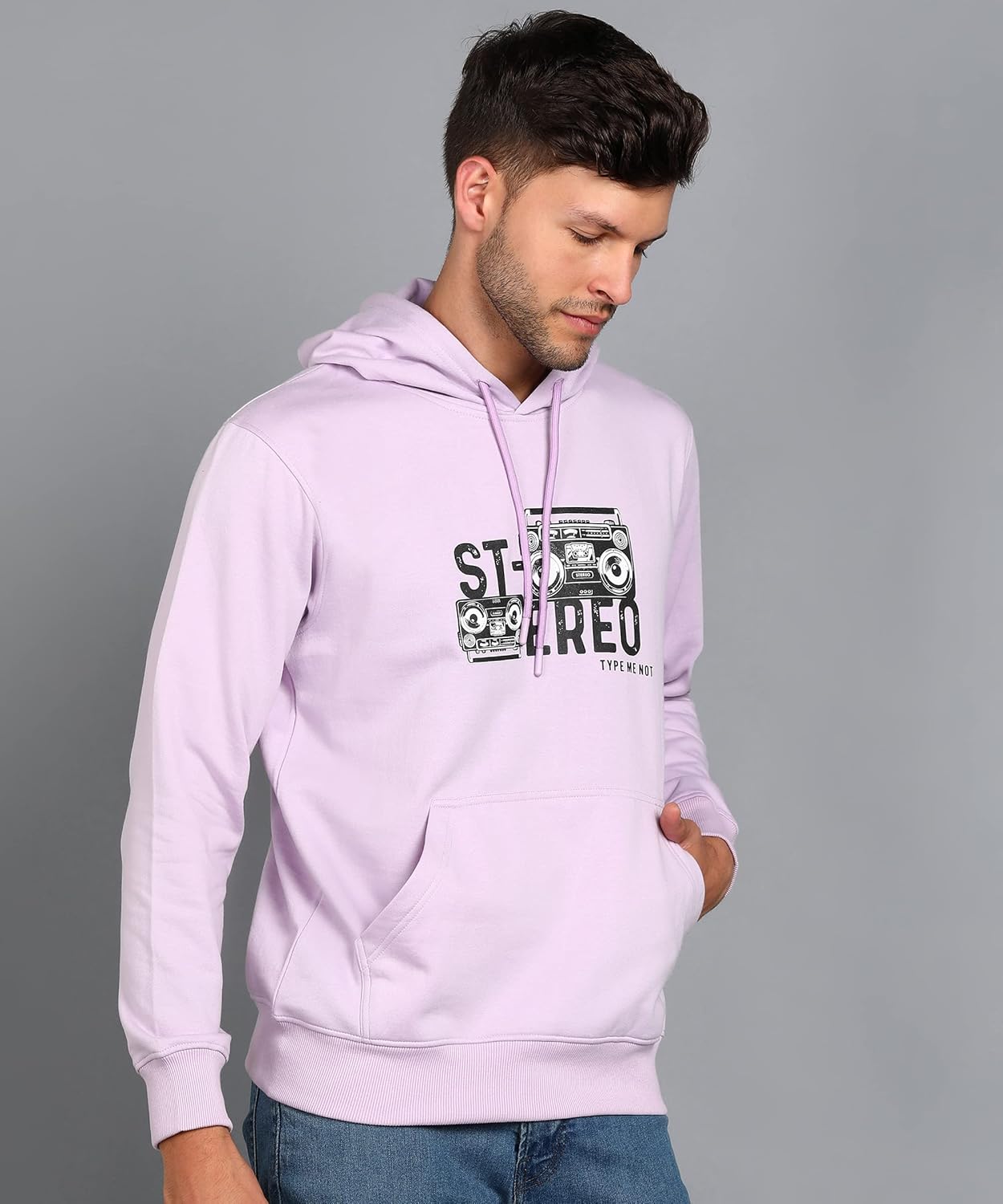 Alan Jones Clothing Men's Cotton Blend Graphic Print Hooded Sweatshirt