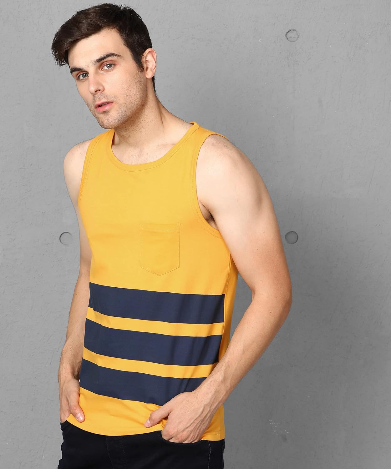 Alan Jones Clothing Men's Cotton Regular Fit Sleeveless T-Shirt-3