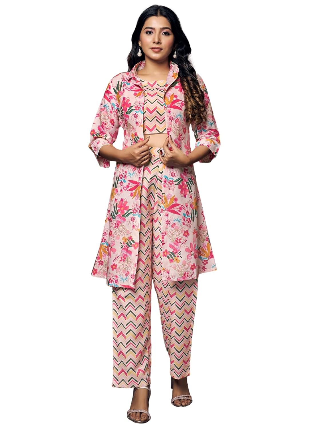 GRECIILOOKS Rayon 3 Piece Co-Ord Set For Women