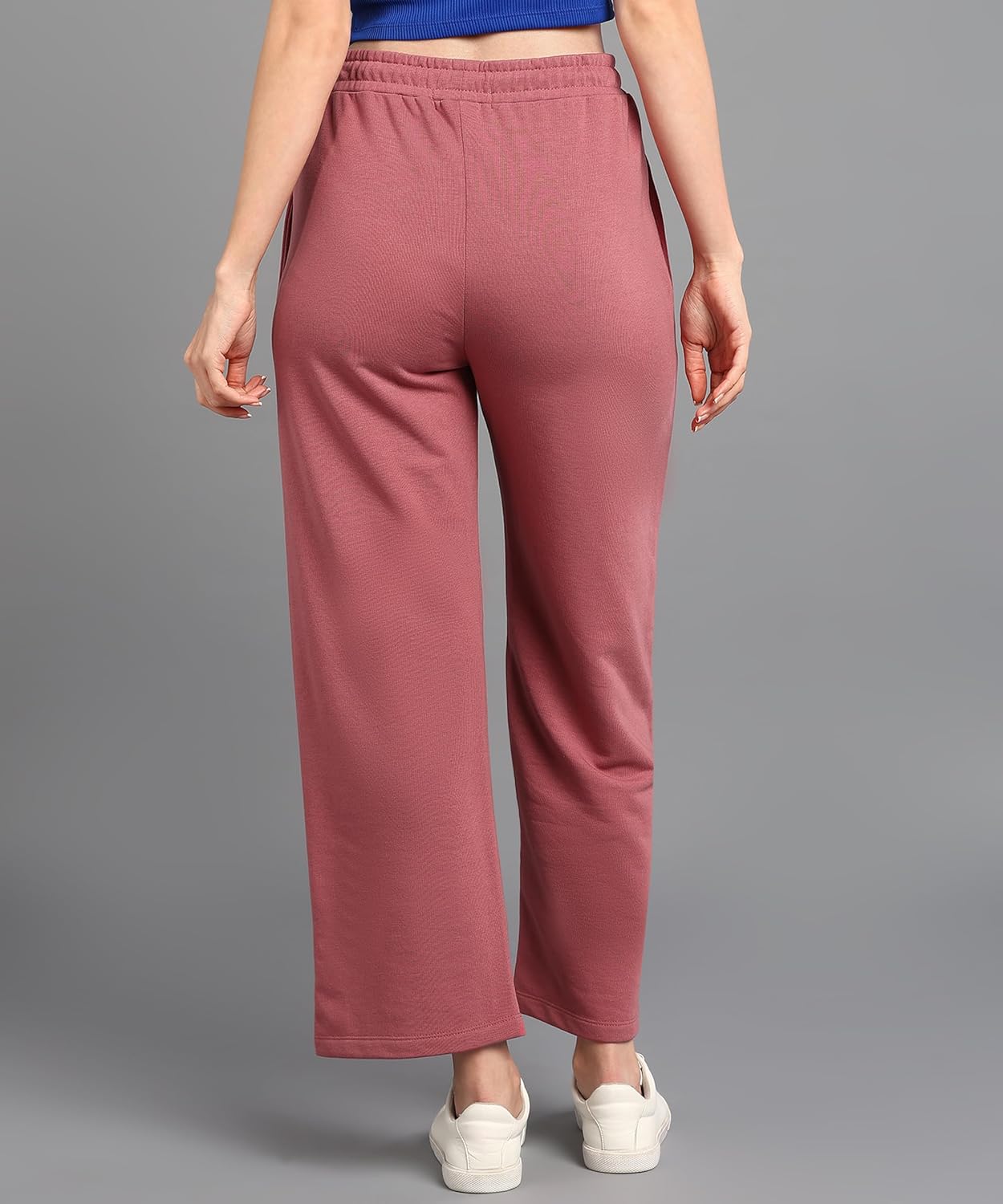 Alan Jones Clothing Solid Women's Relaxed Fit Wide Legs Track Pant