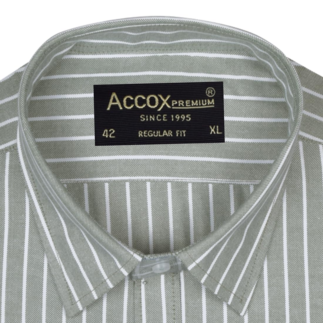 ACCOX Men's Breathable Cotton Full Long Sleeves Striped Regular Fit Formal Shirt for Men (O_GCR383)
