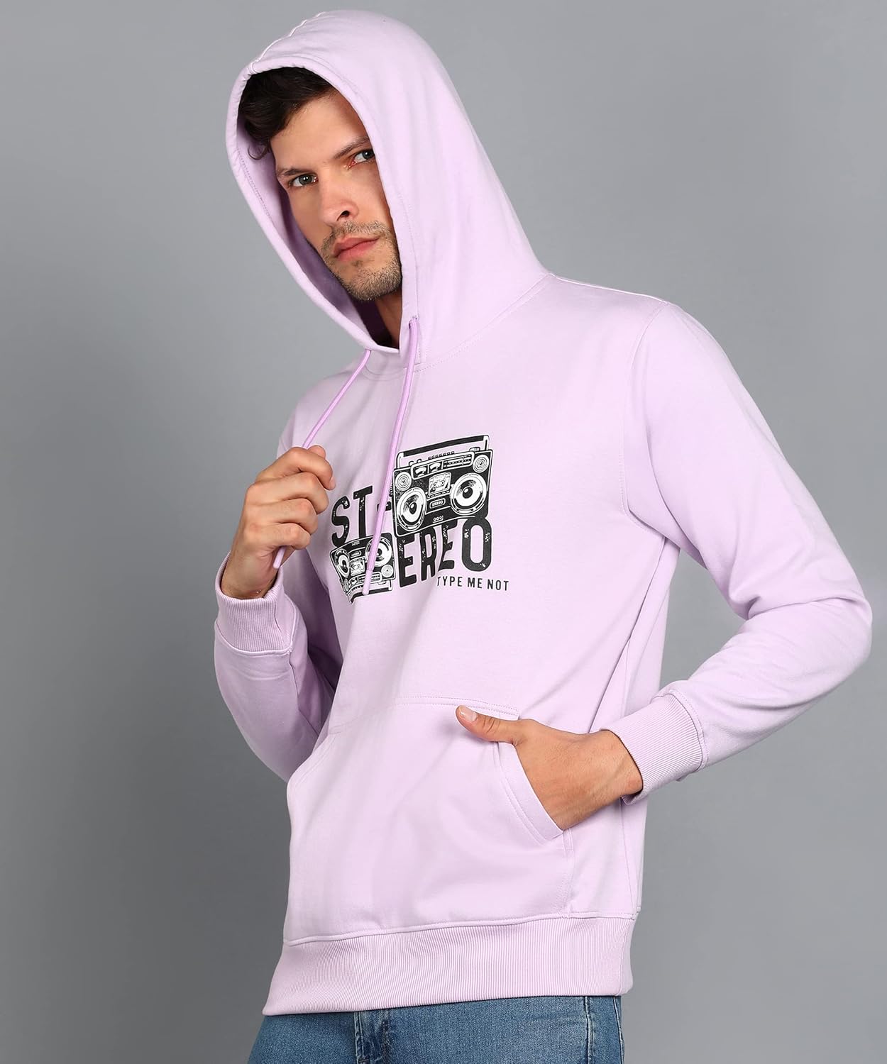 Alan Jones Clothing Men's Cotton Blend Graphic Print Hooded Sweatshirt