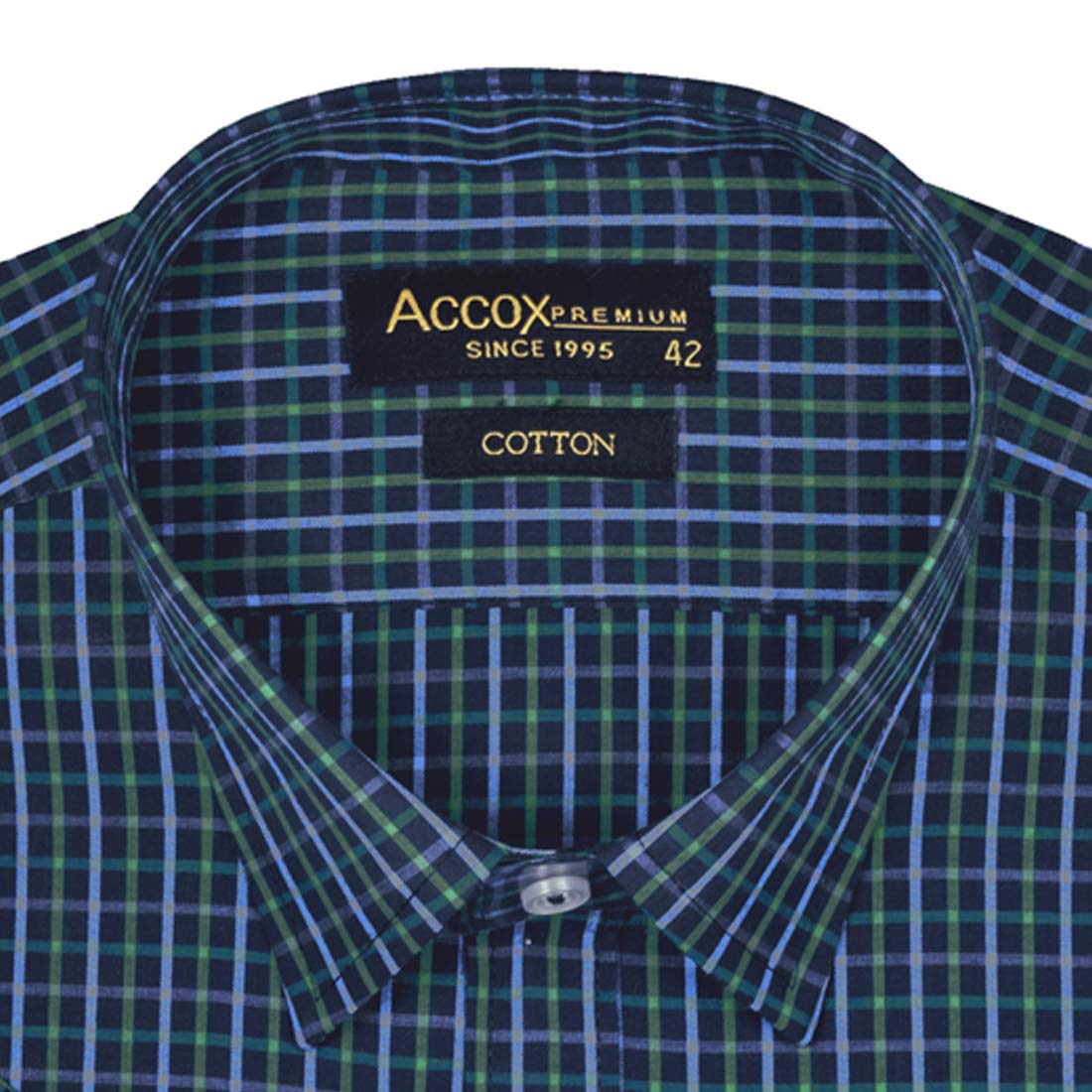 Accox Men's Cotton Checkered Formal Shirt (B08KF5Z9RJ)