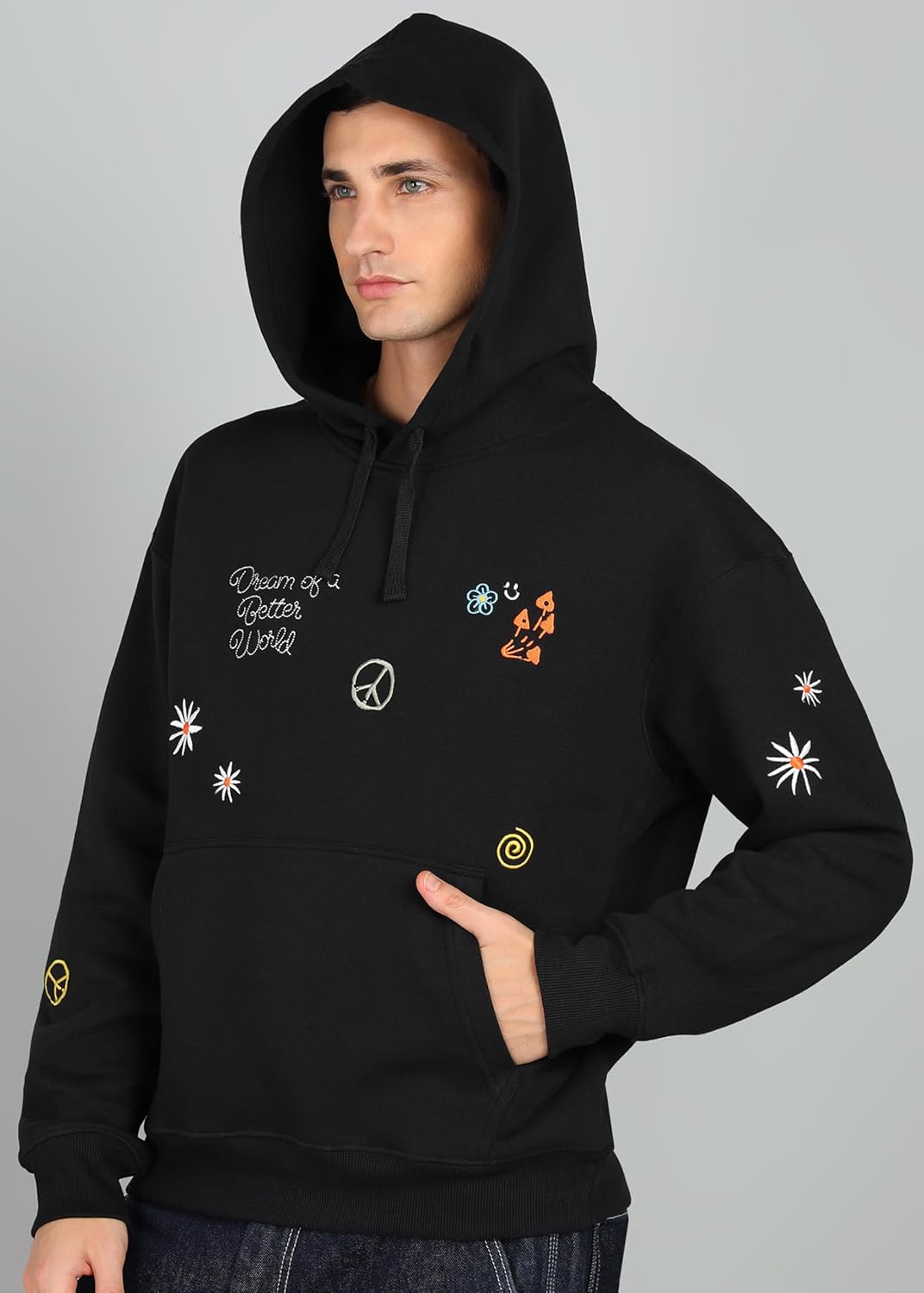 Alan Jones Clothing Cotton Blend Abstract Print Men's Oversize Hoodies