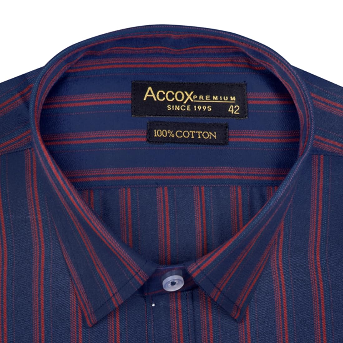 Accox Men's Cotton Striped Formal Shirt (B0C8J2LBKM)