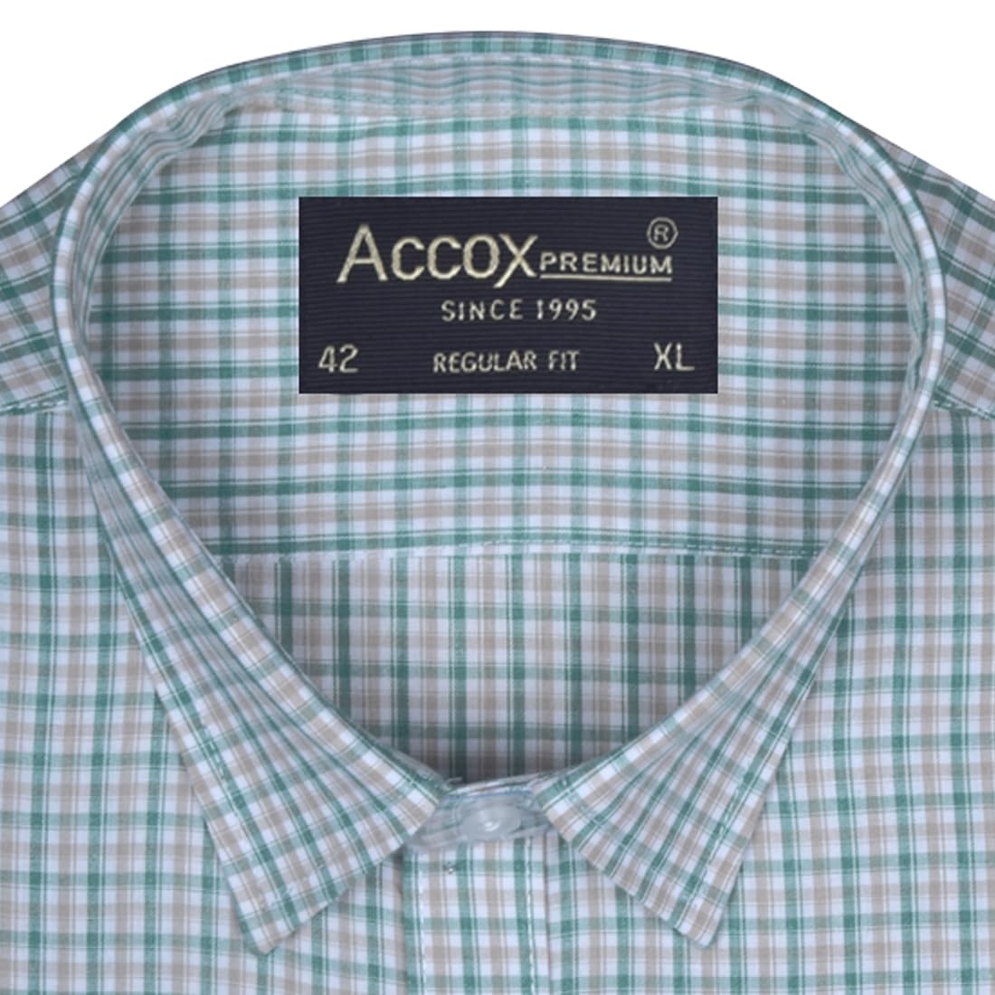 ACCOX Men's Breathable Cotton Half Sleeves Checkered Regular Fit Formal Shirt for Men (O_GCR404)
