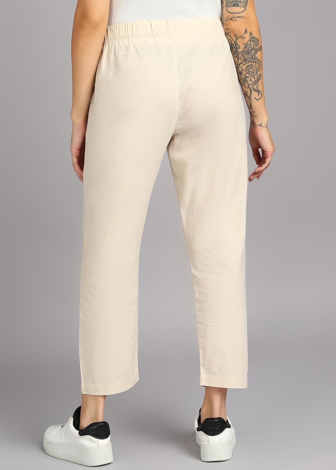 Alan Jones Clothing Women's Cotton Relaxed Ankle Pants