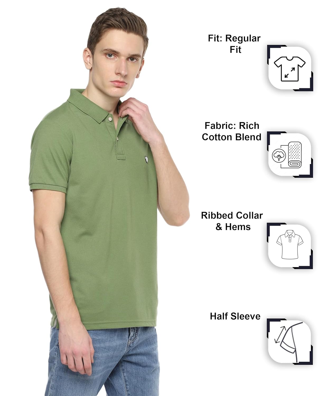 Alan Jones Clothing Men's Slim Fit Polo T-Shirt-2