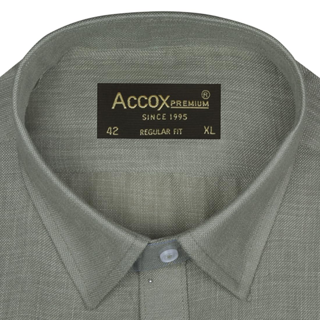 ACCOX Men's Breathable Cotton Linen Full Sleeves Regular Fit Plain Formal Shirt for Men (S_GCR369)