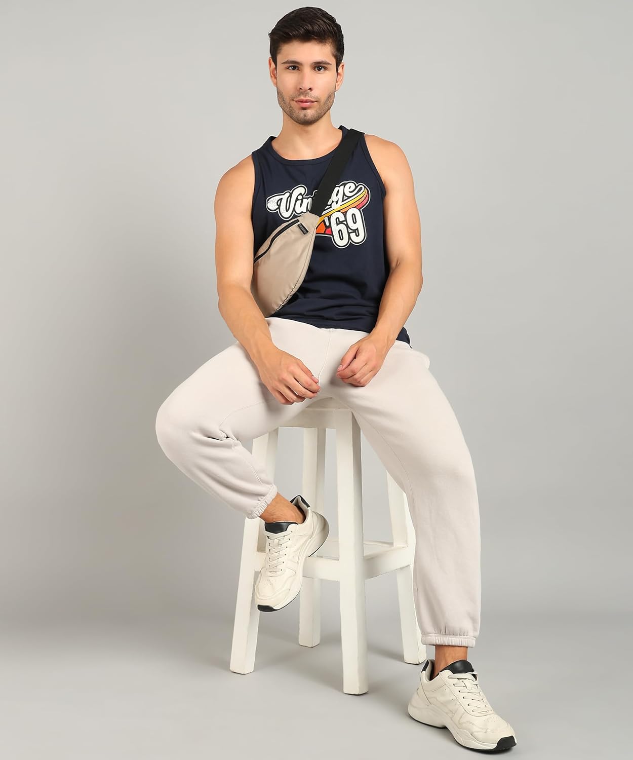 Alan Jones Clothing Men's Cotton Sleeveless Regular Fit T-Shirt-3