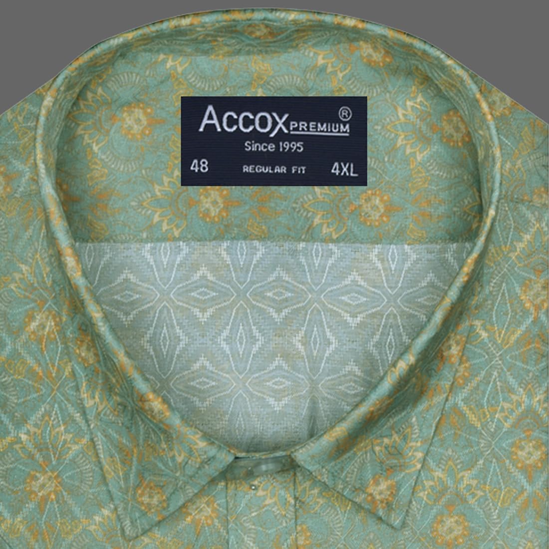 Accox Men's Cotton Printed Formal Shirt (B0DJ5K7B9Q)