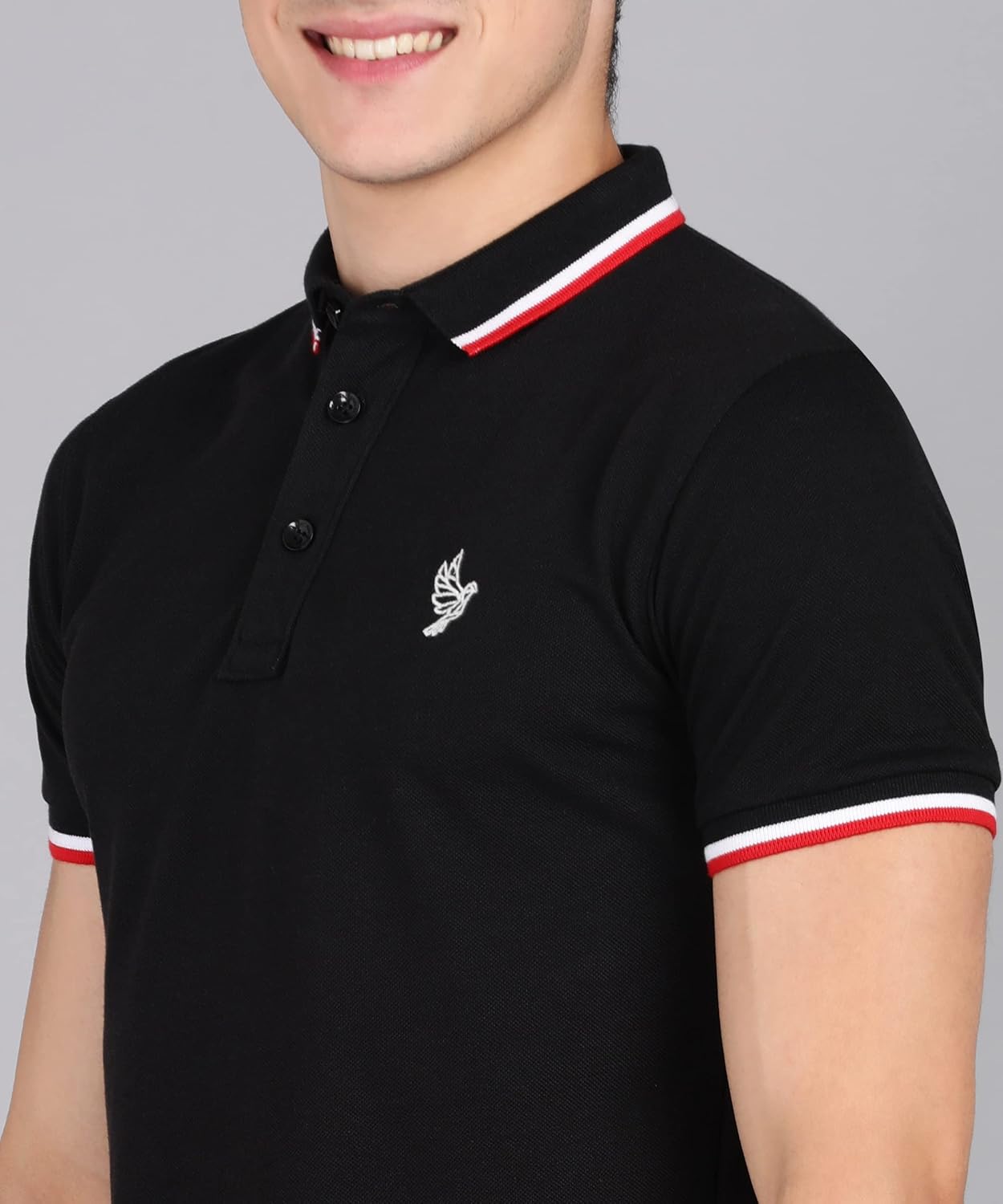 Alan Jones Clothing Men's Solid Slim Fit Polo T-Shirt-6