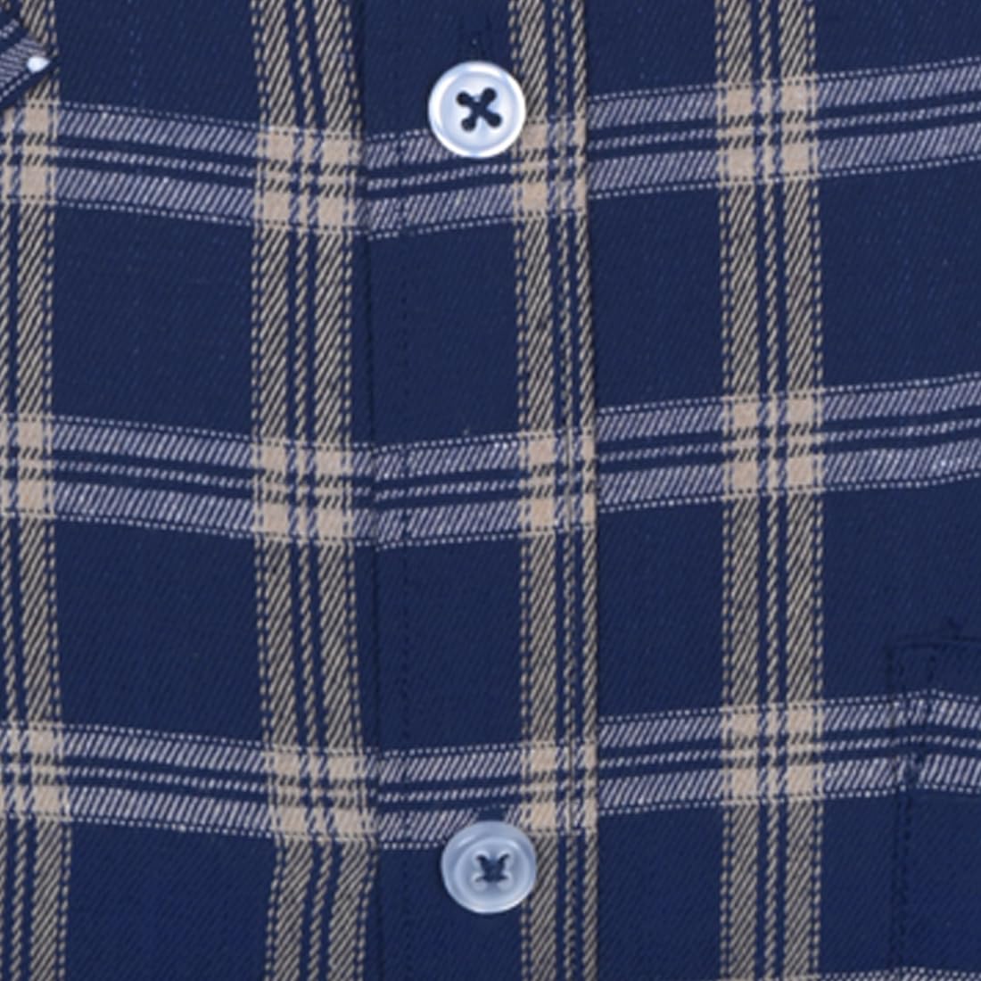 Accox Men's Cotton Checkered Formal Shirt (B0D7Z92GKM)