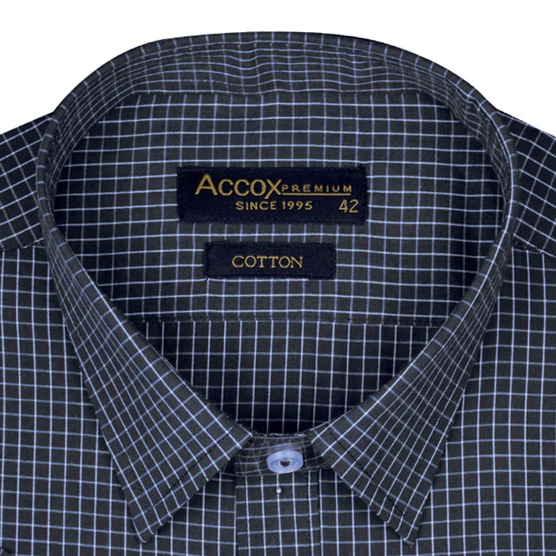 Accox Men's Cotton Checkered Formal Shirt (B08N4YPFY1)