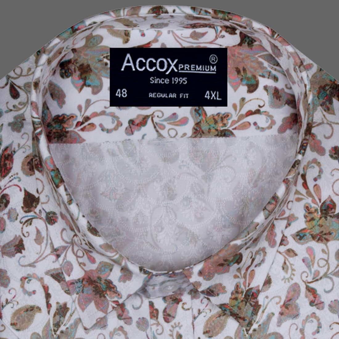 ACCOX Men's Breathable Plus Size Cotton Half Sleeves Regular Fit Printed Formal Shirt for Men (O_GCR357)