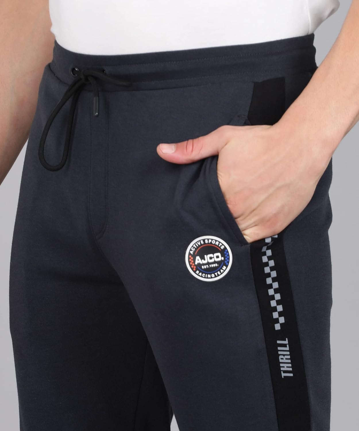 Alan Jones Clothing Men's Solid Cotton Joggers Track Pant