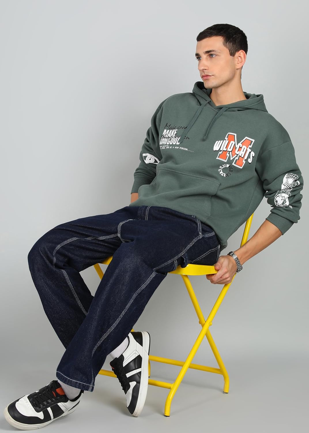 Alan Jones Clothing Men's Cotton Blend Abstract Print Hoodies