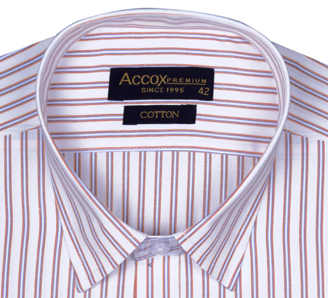Accox Men's Cotton Striped Formal Shirt (B08Z8FW59N)