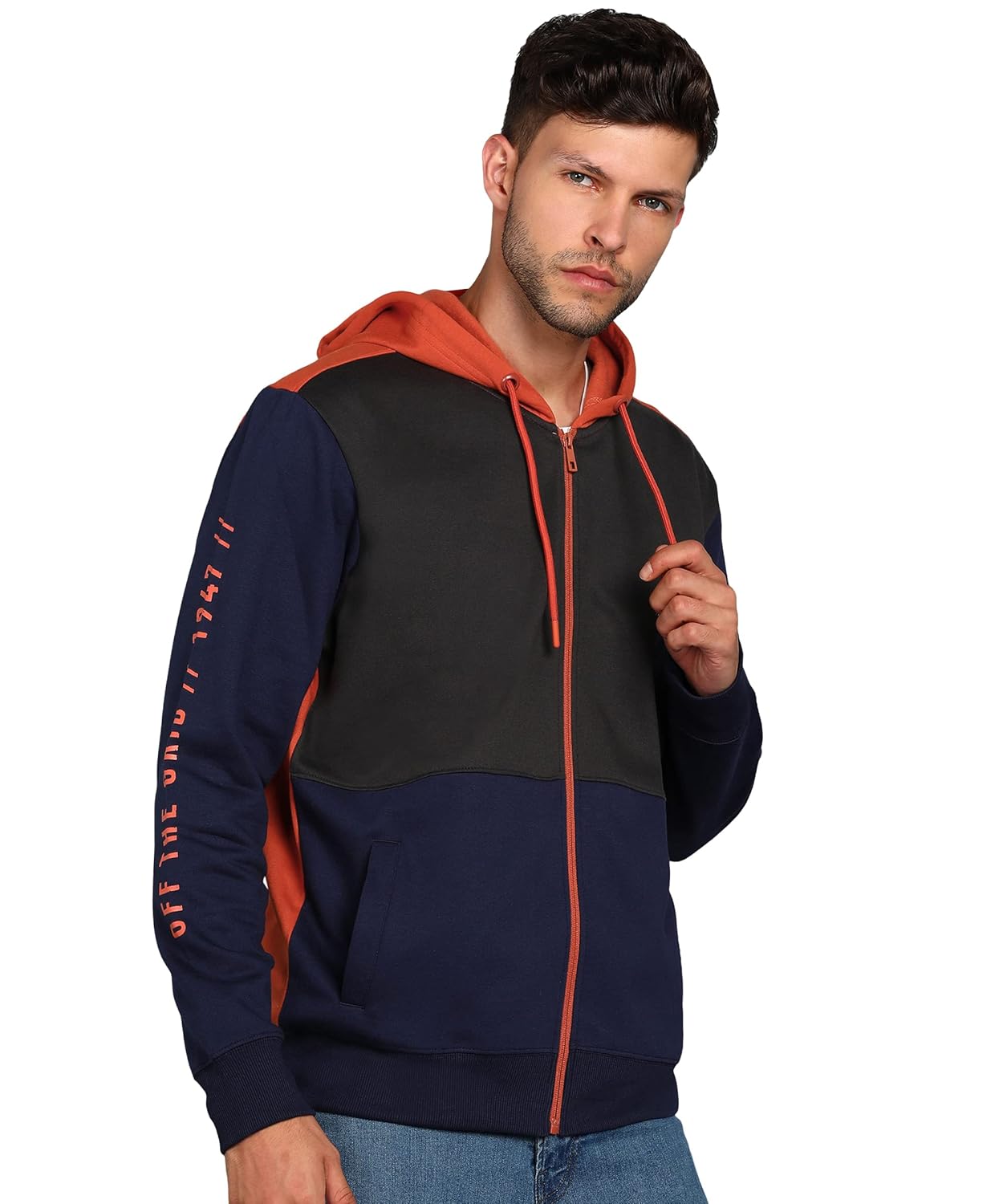 Buy Online Alan Jones Clothing Men's Cotton Blend Hooded Neck Hoodies