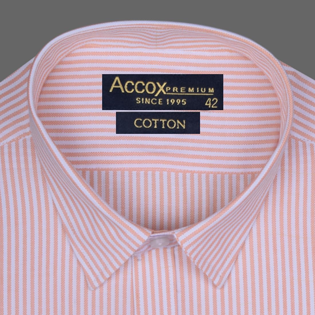 Accox Men's Cotton Striped Formal Shirt (B0CX26QPCJ)