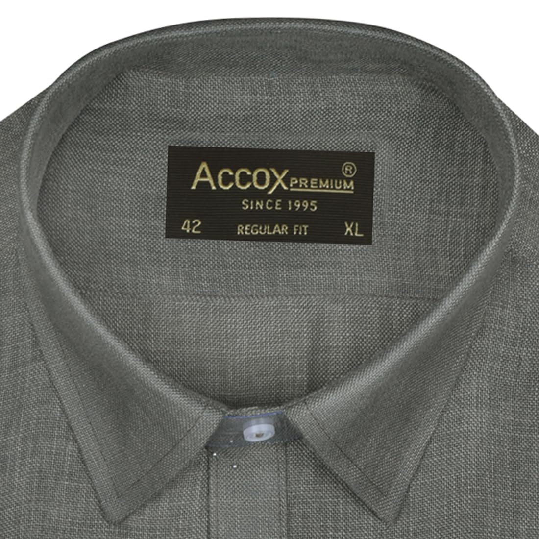 ACCOX Men's Breathable Cotton Linen Full Sleeves Regular Fit Plain Formal Shirt for Men (S_GCR374)