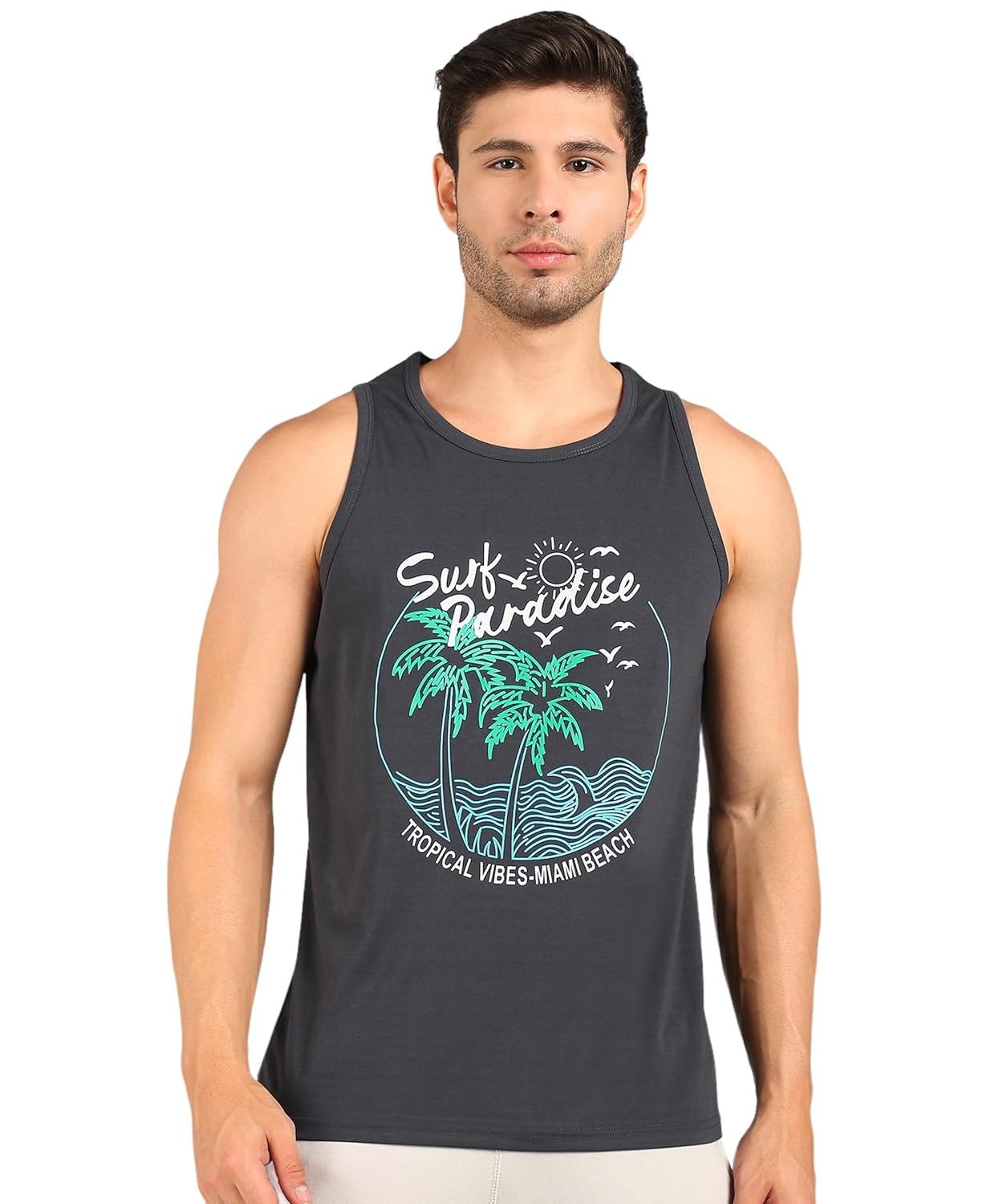 Alan Jones Clothing Men's Cotton Sleeveless Regular Fit T-Shirt-1