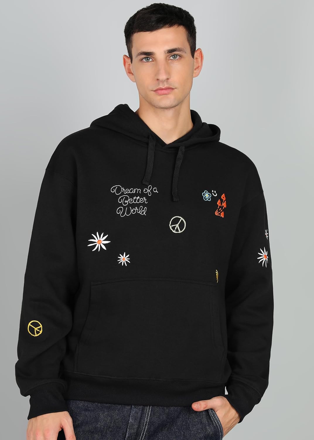 Alan Jones Clothing Cotton Blend Abstract Print Men's Oversize Hoodies