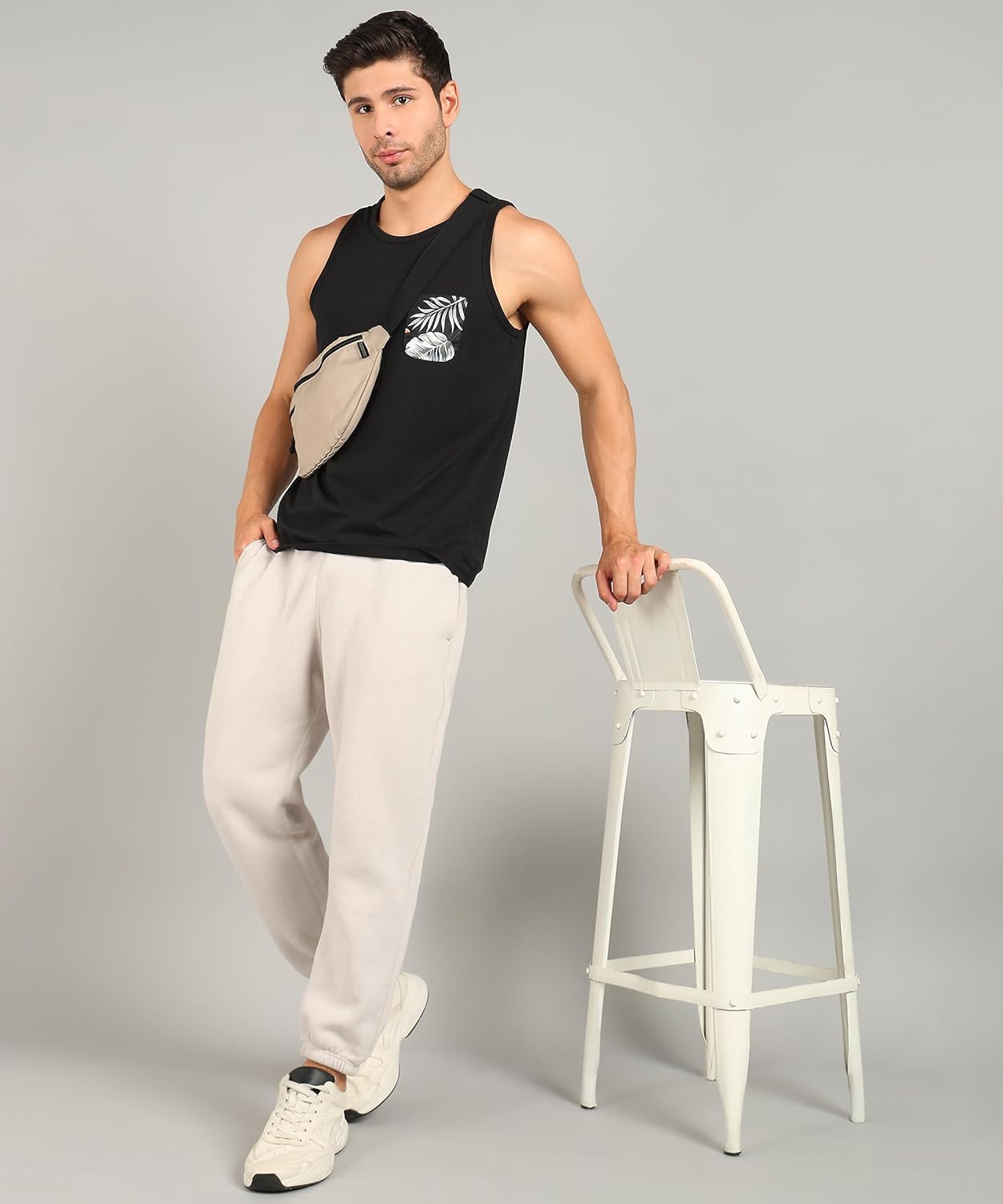 Alan Jones Clothing Men's Solid Cotton Sleeveless Regular Fit T-Shirt-3