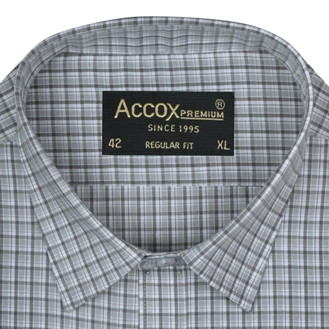 ACCOX Men's Breathable Cotton Full Long Sleeves Checkered Regular Fit Formal Shirt for Men (O_GCR400)