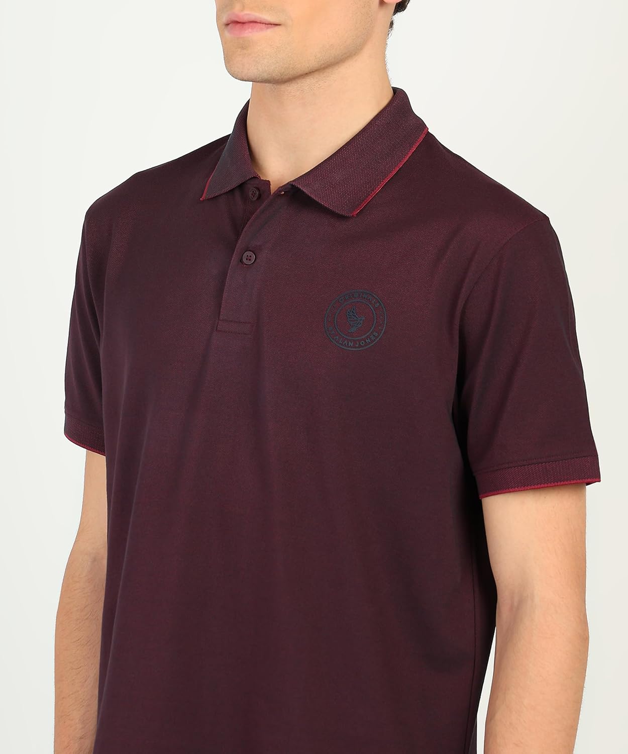 Alan Jones Clothing Men's Solid Short Sleeves Regular Fit Polo T-Shirt-6