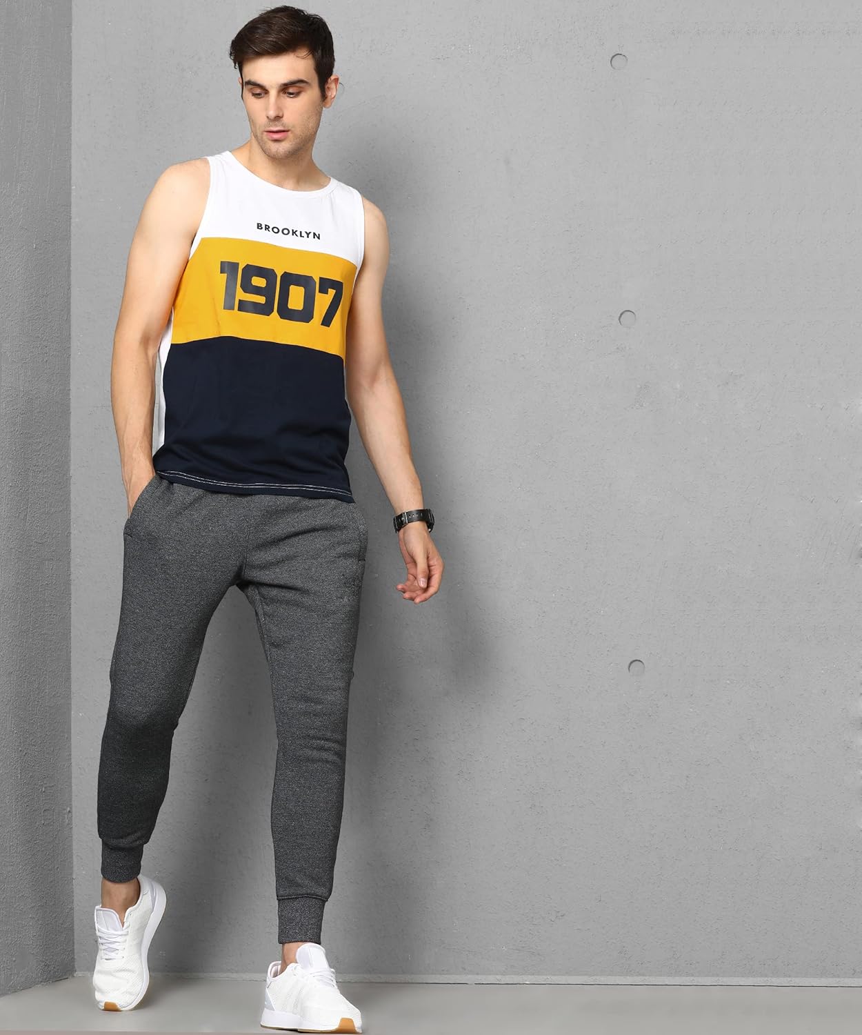 Alan Jones Clothing Men's Cotton Sleeveless Regular Fit T-Shirt-4