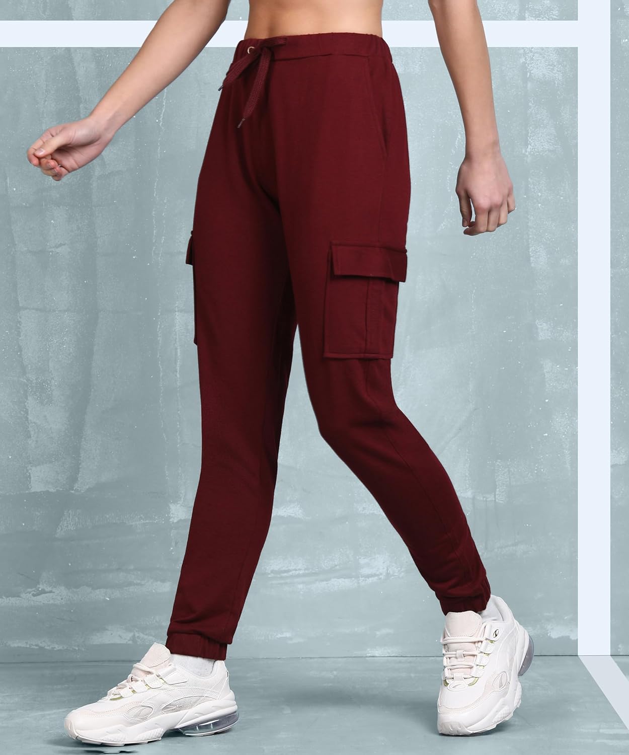 Alan Jones Clothing Women's Cargo Slim Fit Joggers Track Pants