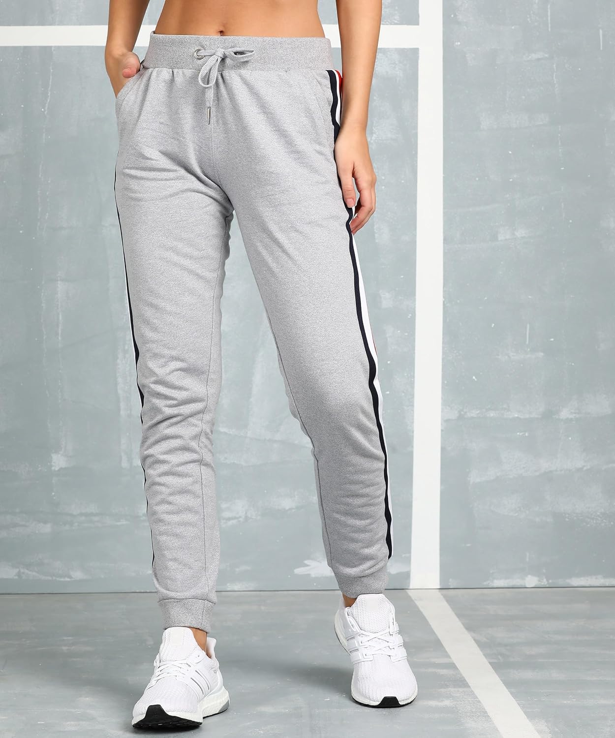 Alan Jones Clothing Women's Slim Fit Taped Joggers Track Pant