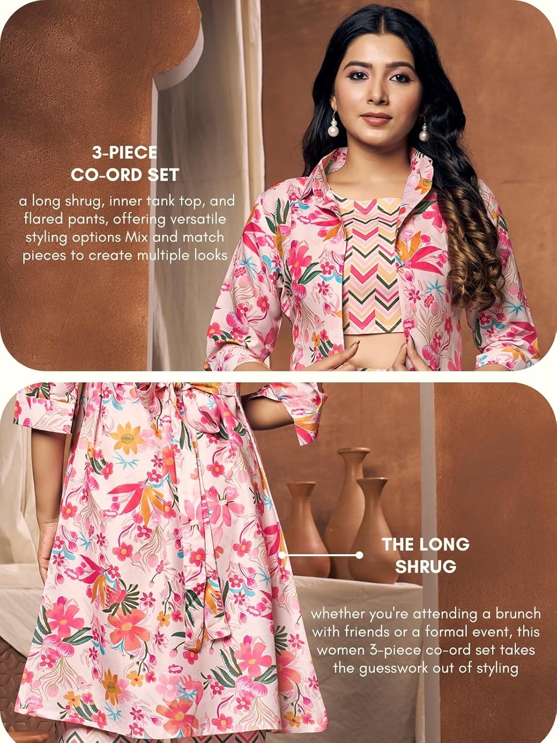 GRECIILOOKS Rayon 3 Piece Co-Ord Set For Women