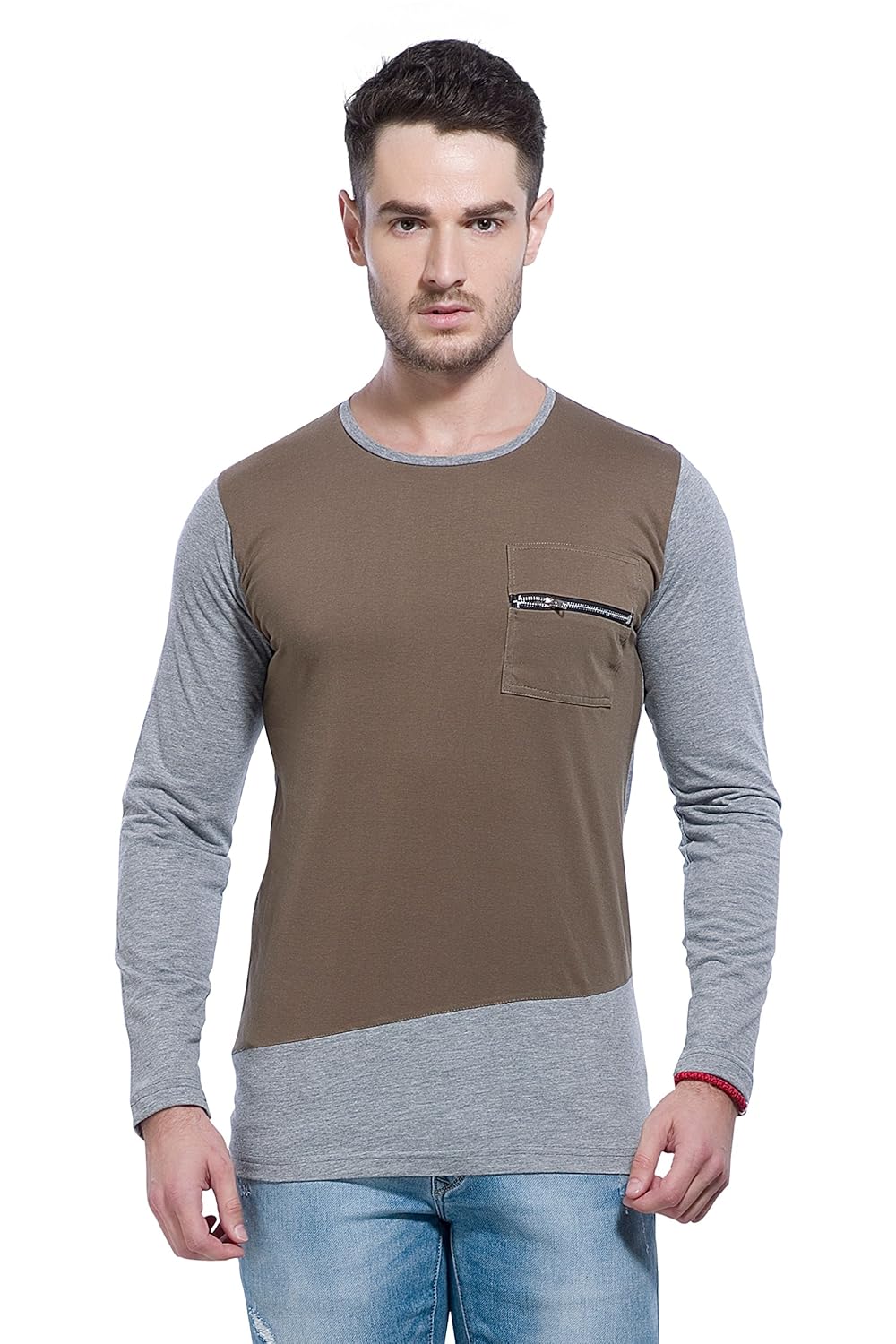 Alan Jones Clothing Men's Cotton Full Sleeves Solid Slim Fit T-Shirt-1