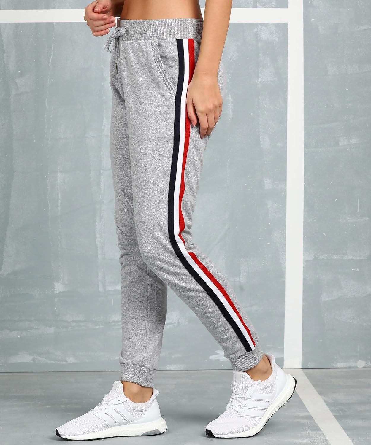 Alan Jones Clothing Women's Slim Fit Taped Joggers Track Pant