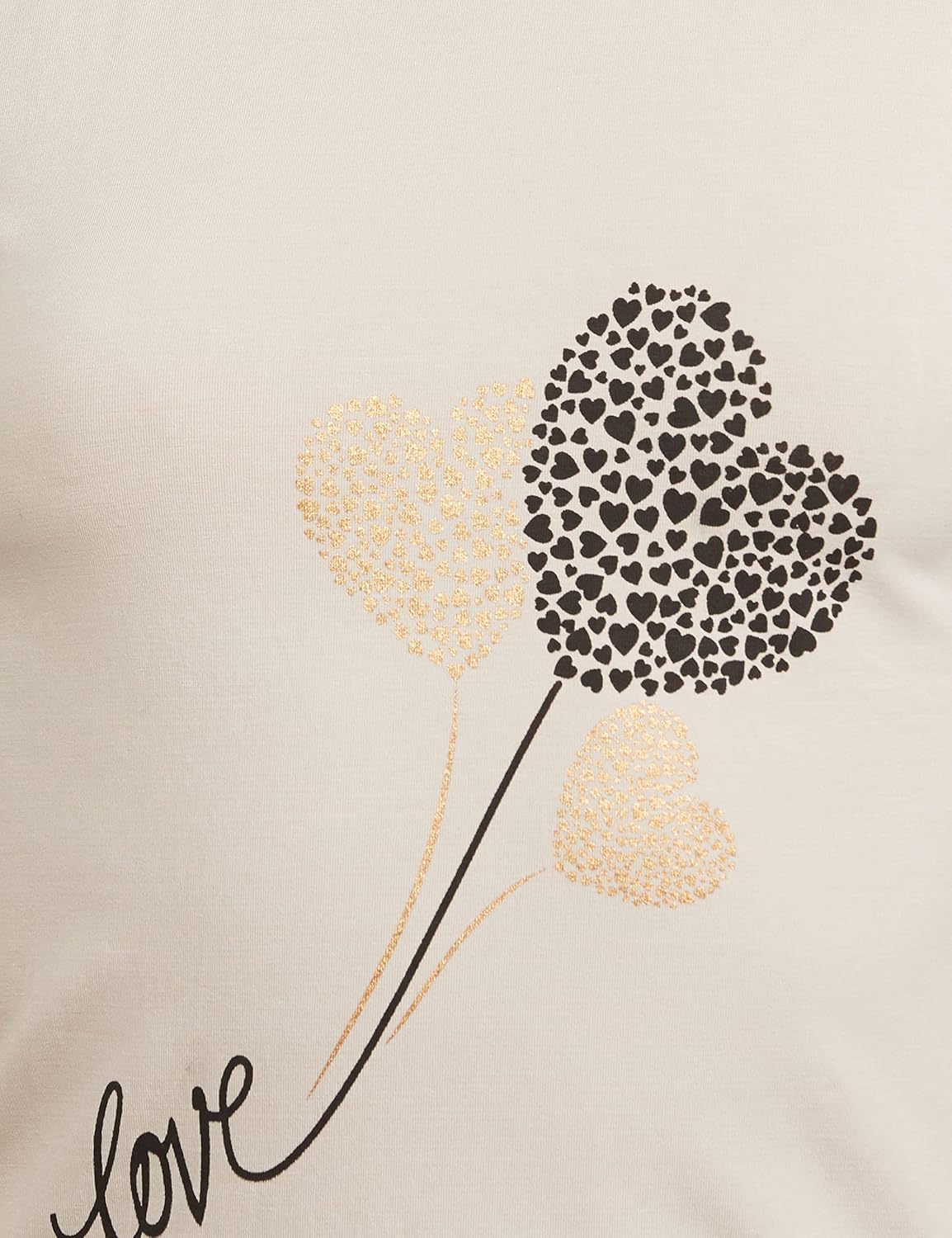 GRECIILOOKS Women's Regular Fit Printed Top T-Shirt (1_Beige S), Small